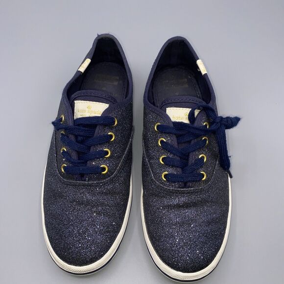 Keds x Kate Spade New York  Shoes Womens Size 4  Blue Champion Glitter  Sneakers - Picture 4 of 7